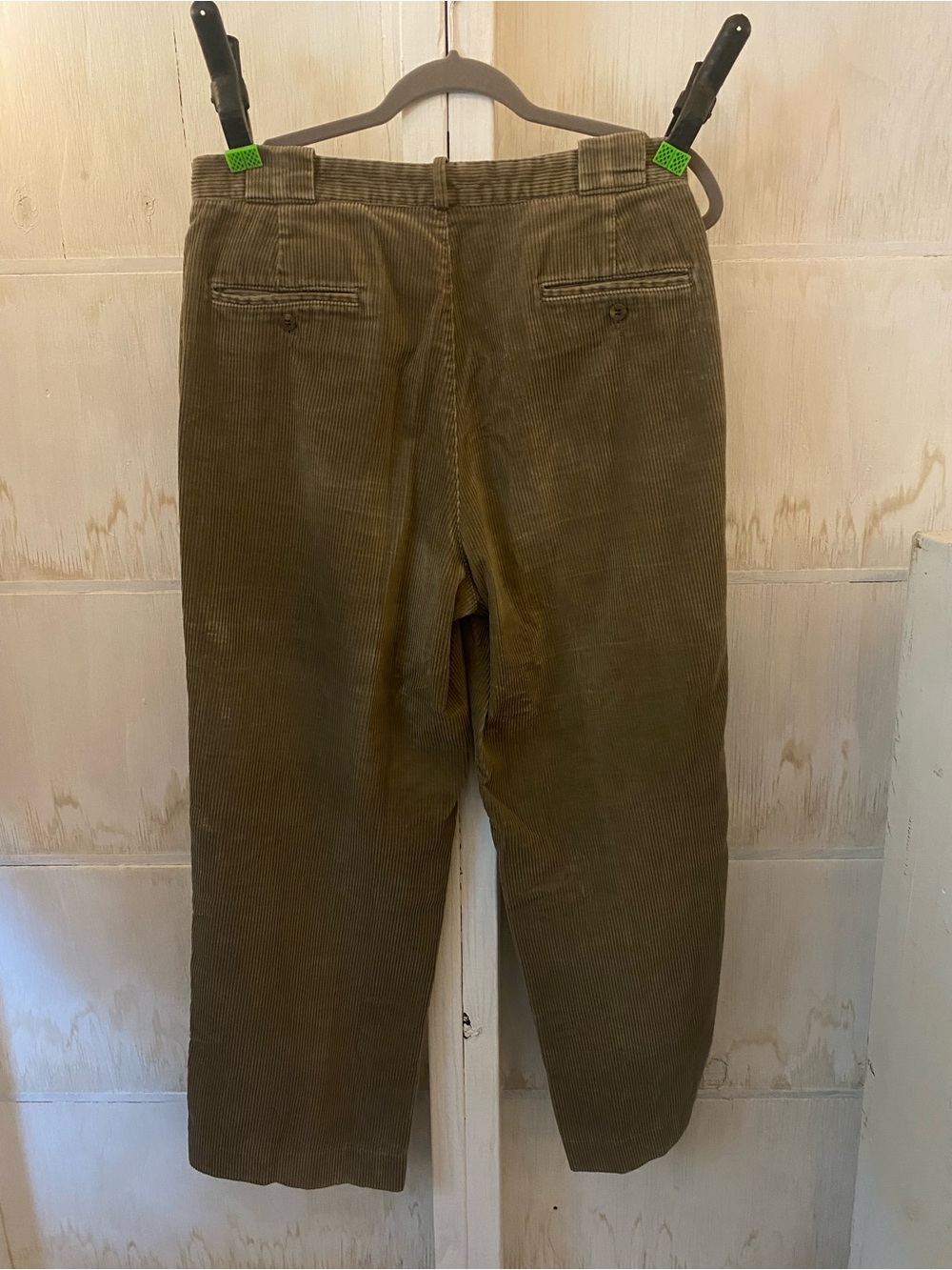 Polo Ralph Lauren Olive Green Corduroy Pleated Trousers Vtg Dbl Pleated 32 x 28 - Picture 6 of 10